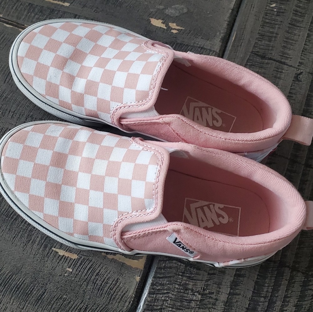 Pink vans slip ons